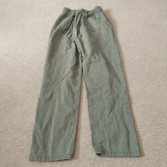 7 For All Mankind Olive Green Paperbag Mom Jeans - Picture 3 of 3